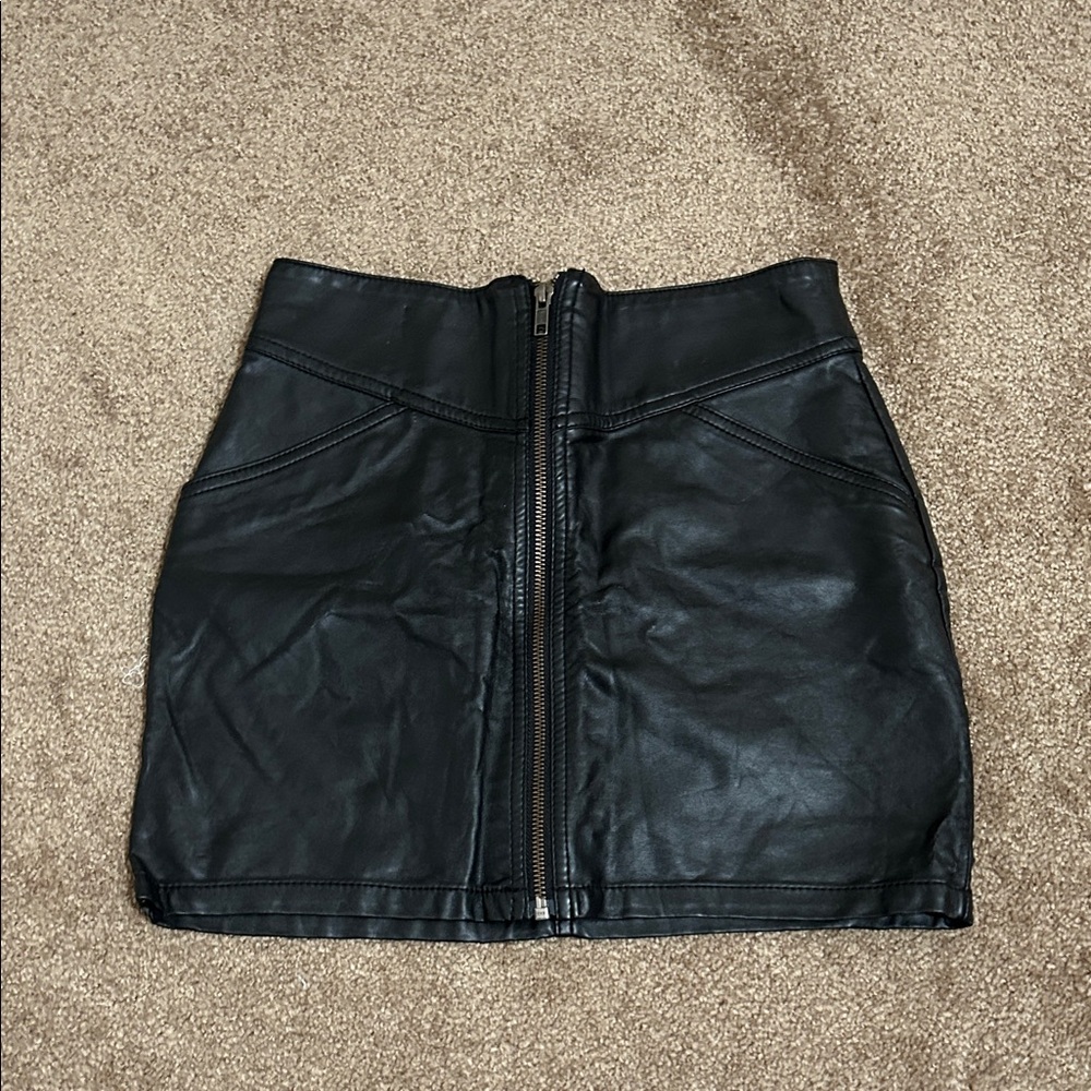 2/$15 Black Leather Mini Skirt